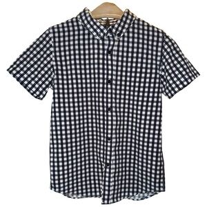 Denim & Flower Ricky Singh Boys 9/10 Gingham Button Down 8-Way Stretch